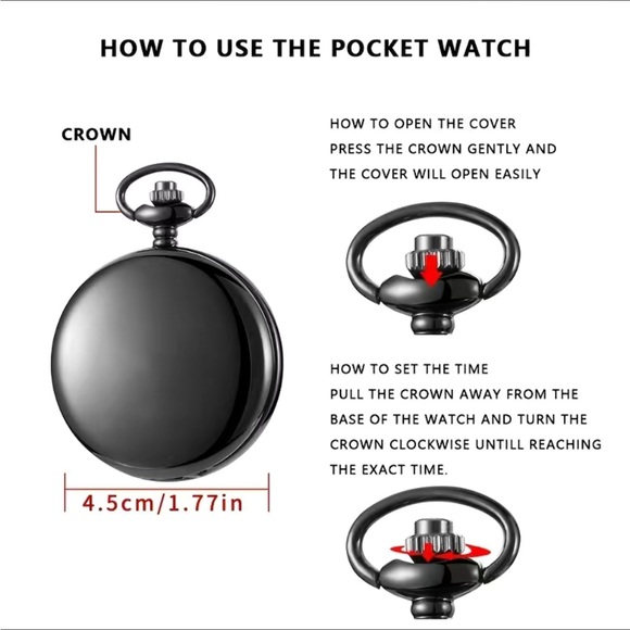 Batman Pocket Pendant Watch Quartz Flip Open Watch With Chain DC Comics Unisex - Picture 10 of 16